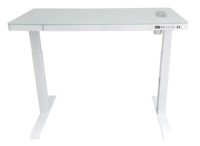 Bureau d'ordinateur en verre et métal, réglable en hauteur, pour le gaming, avec écran tactile LED et système anti-collision