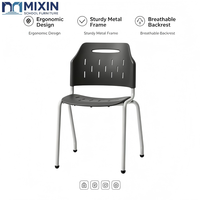 Chaise d'entraînement empilable ergonomique en plastique PP avec pieds en métal robustes, design moderne pour l'école, la salle de classe et l'appartement