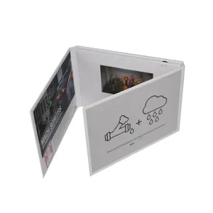 Tri-fold Dual-gated LCD Screen Chinese Made 7 Inch Video Brochure Marketing Video Book