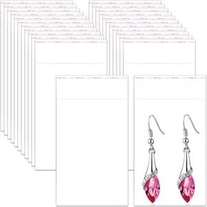 Bolsas de Almacenamiento Transparentes Autoadhesivas de Polipropileno (PP) de 2x3 Pulgadas, 200 Unidades, 2 mil, 160 ml, Forma de Diamante, para Semillas, Baterías y Monedas - Product Image 1
