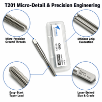 Set Tap Manual Thales T201 HSS Straight Flute Bright Coated M3-M12, 3 pcs per set untuk pekerjaan logam