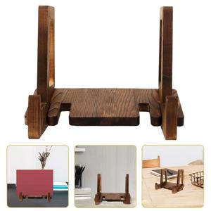 Support de Lazy Susan en <span class=keywords><strong>bois</strong></span> à deux niveaux pour la cuisine, le bureau Support transfrontalier pour la lecture de livres de recettes et de tablettes/téléphones pour la vaisselle - Product Image 3