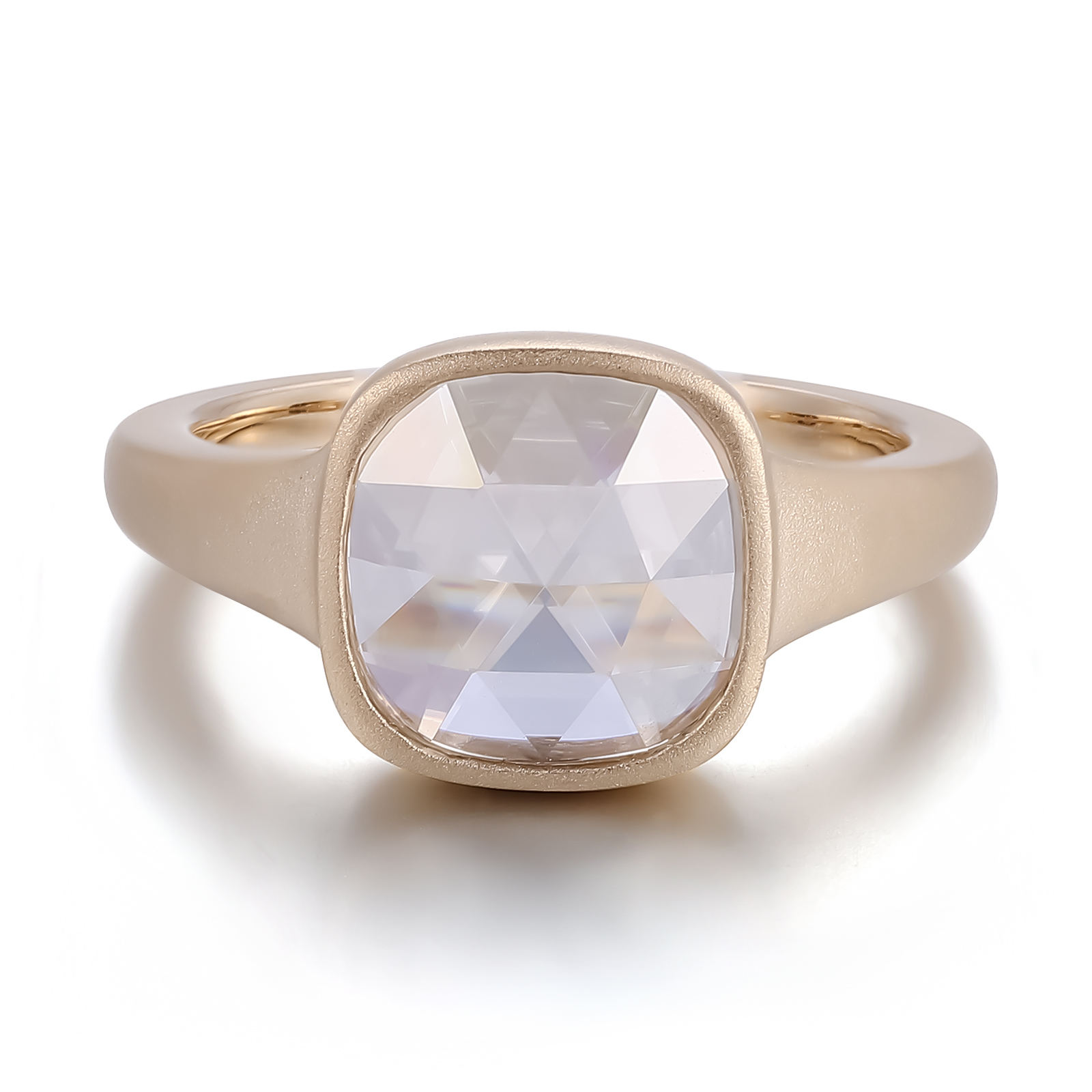 Real solid 10K gold moissanite  ring