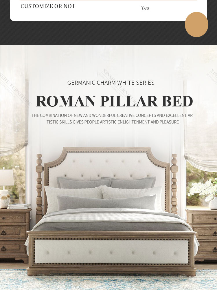 nordic modern best selling antique solid wood frame american oak double bed bedroom furniture set