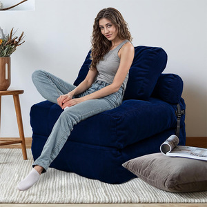 Foldable <b>Sofa</b> Bed With Backrest Support Square Shape Foam Filling Multifunctional Portable Lounge Chair For Adults And Children - Product Image 1