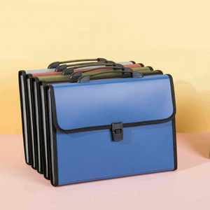 Porte-documents accordéon A4/FC à 13 compartiments avec poignée à boucle en PP – Organiseur de documents, reçus de bureau, dossiers d'examen pour étudiants - Product Image 2