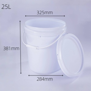 Seaux <span class=keywords><strong>à</strong></span> peinture ronds de 6 gallons (25 L) en gros, fûts en <span class=keywords><strong>plastique</strong></span> pour emballage de poudre solide avec <span class=keywords><strong>couvercle</strong></span> - Product Image 1