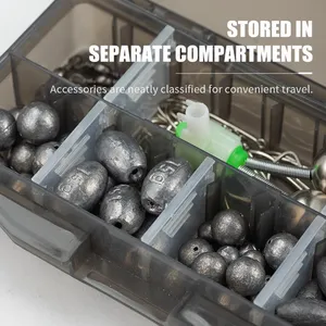 Bộ dụng cụ câu cá LUSHAZER 101 món/bộ gồm móc câu, xoay, chìm, quả cân, chuông, dành cho cá chép, cá vược, cá hồi nước ngọt, kèm hộp phụ kiện. - Product Image 6