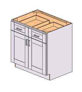 Mobile base da cucina moderno Sunique Sydney White Shaker, larghezza 33 pollici, profondità 24 pollici, in MDF. - Product Image 1