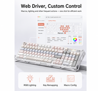 Clavier mécanique GravaStar K98 Tri-mode, fixation Gasket, Hot-Swap, PBT, écran couleur RGB, pour bureau et gaming, compatible Windows