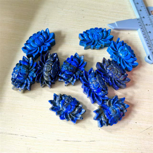 Nuovi arrivi Artigianato in <span class=keywords><strong>pietra</strong></span> semipreziosa 35mm, in <span class=keywords><strong>lapislazzuli</strong></span> <span class=keywords><strong>blu</strong></span>, intaglio loto per Reiki - Product Image 4