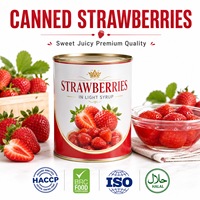 Ingeblikt fruit, aardbeien, hele vruchten in lichte siroop voor hotels, restaurants, catering en bakkerijen, groothandel, fabrikant