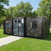 Maison préfabriquée extensible de luxe en acier léger écologique de 20 pieds avec cuisine et salle de bain, hôtel mobile portable, villa