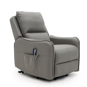 Geeksofa Factory Luxury Grey <span class=keywords><strong>Tech</strong></span> Leather OKIN <span class=keywords><strong>Motor</strong></span> Riser Silla reclinable con auricular LED Asiento eléctrico para ancianos para atención médica - Product Image 3