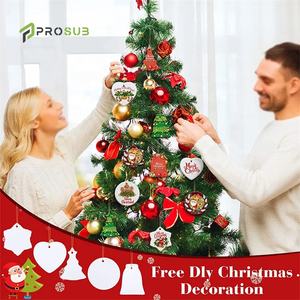 Prosub Atacado Enfeite de Natal de Cerâmica em Branco para Sublimação Redondo com Logo Personalizado de Dupla Face Ornamento de Natal para Sublimação - Product Image 6