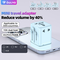 Adaptador de Viaje Universal OULIYO con Enchufes para EE. UU., Reino Unido, Australia y la UE, USB Tipo C, AC MINI, Pequeño