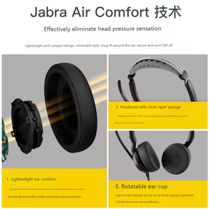 Casque de service client Jabra Evolve2 50 USB avec annulation active du bruit, conception supra-auriculaire, commande tactile et son de qualité studio - Product Image 5