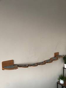 Hamac européen moderne en bois pour chat Mobilier mural écologique pour animaux de compagnie Pont pour chat durable Scratcher d'arbre à chat mural - Product Image 4