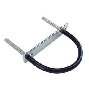Abrazadera en U Recubierta de Goma, Abrazadera en Forma de U de Acero al Carbono Acolchada, para Fijación de Tubos de Escape de Automóviles - Product Image 1