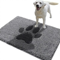 Tapis d'entrée antidérapant Oiilores pour intérieur, 60x90cm, lavable, motif patte discrète, profil bas, super absorbant
