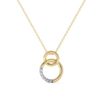 Collar de Plata S925 Serie Mobius con Doble Anillo, Moderno, Versátil, de Alta Gama, Personalizado, Ligero y de Lujo para Mujer