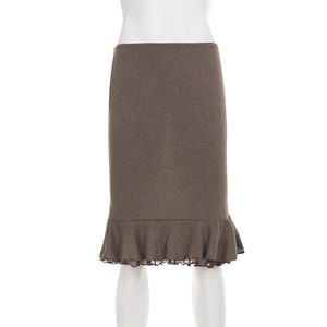 Falda Midi de Punto Estilo Sirena con Encaje y Volantes, Diseño Retro Americano Elegante para Mujer - Product Image 6