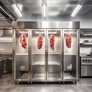Exhibidor de Carne de Acero Inoxidable y Vidrio de Temperatura Única de 3500L para Carne de Cerdo y Res, con Gancho Gratuito y Refrigerador - Product Image 6