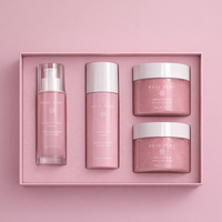 Ensemble de pots de crème pour soins de la peau haut de gamme 30ml 50ml 100ml, flacon transparent pour nettoyant visage avec emballage en boîte pour flacon de sérum