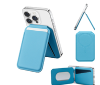 Dompet MagSafe iPhone dengan Penyangga yang Dapat Disesuaikan, Bahan PU untuk Seri iPhone 16/15/14/13/12