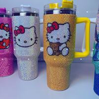 Venta al por mayor de fábrica: Vaso térmico de acero inoxidable de 40 oz, sin BPA, ecológico, de boca ancha con asa y pajita, logotipo personalizado