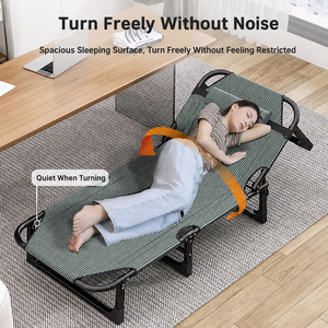 Langlebiges Einzelklappbett Verstellbares Liegebett mit Modernem Minimalistischem Design Tragbares Nickerchenbett für Büro Zuhause Camping - Product Image 3