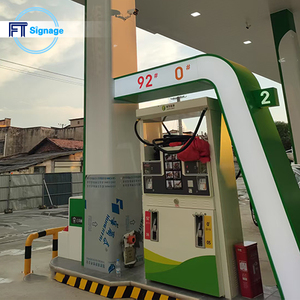 LED chiếu sáng điều khiển từ xa tùy chỉnh độ sáng Wall <span class=keywords><strong>Mount</strong></span> tùy chỉnh IP65 đánh giá Hợp kim nhôm Acrylic trạm xăng mái tán dấu hiệu - Product Image 4