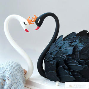 Soft Vinyl 3D Swan Neck <b>Cake</b> Decor Heart Shape Black White Pink Reusable Valentine'S Day <b>Cake</b> <b>Decorating</b> <b>Supplies</b> - Product Image 1