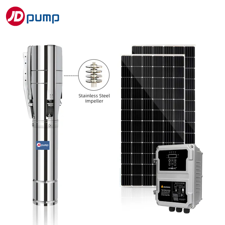 Jdpump Ac DC 4/6 дюймов Погружной глубокий колодец Солнечный насос солнечные водяные насосы для сельскохозяйственного орошения