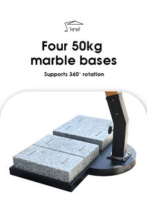 Base de granit de 50kg pour parapluies de patio en porte-à-faux grandes bases de <span class=keywords><strong>parasol</strong></span> <span class=keywords><strong>gris</strong></span> poids supplémentaire bases de marbre Parasols parapluies extérieurs - Product Image 4