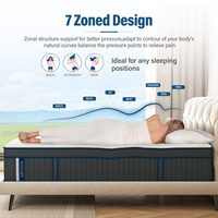 Matelas hybride 14 pouces en mousse à mémoire de forme et ressorts ensachés sans fibre de verre