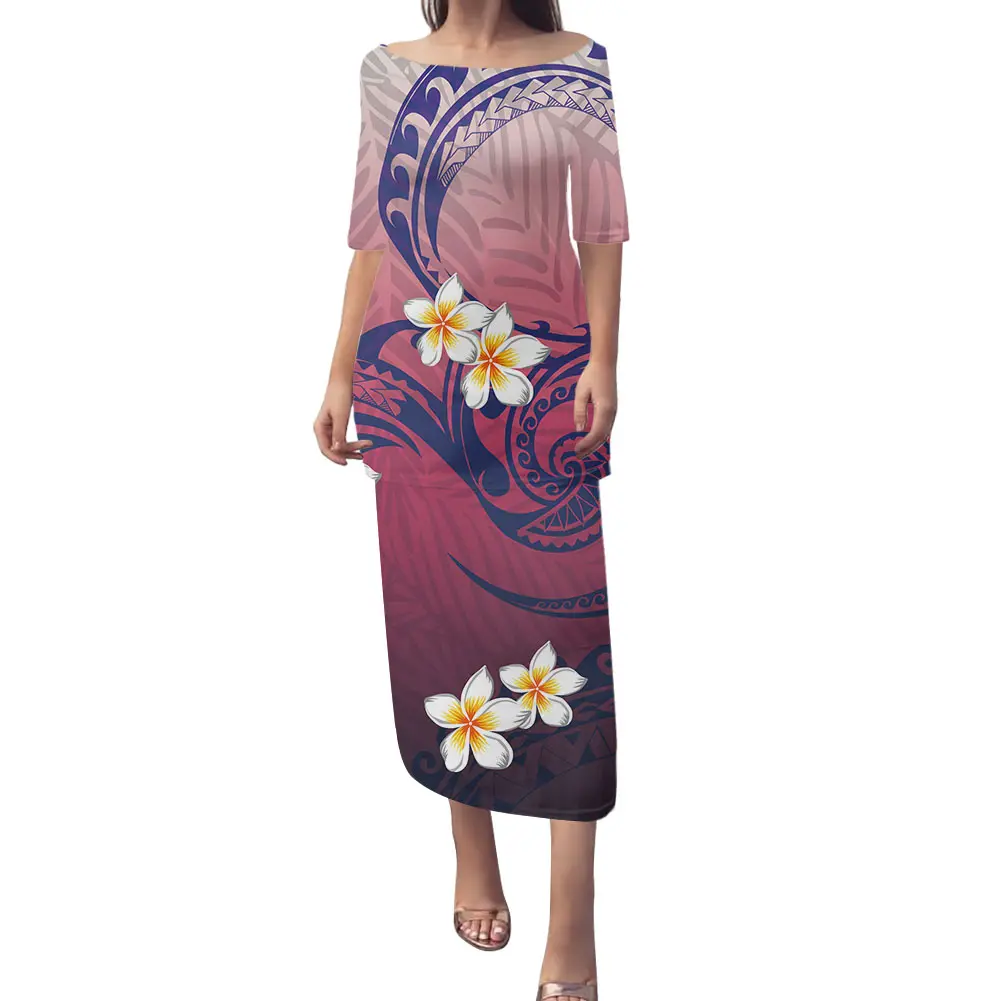 Samoan-vestidos de graduación para mujer, traje de noche Sexy, uniforme de Iglesia personalizado, conjuntos de dos piezas, ropa tradicional polinesiana Puletasi 2022