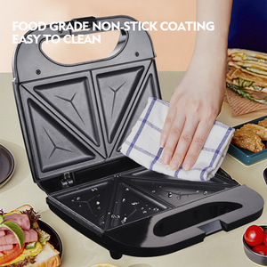 Petit appareil de cuisine domestique 3-en-1 : Grille-pain carré, gaufrier et gril électrique à sandwichs avec couvercle - Product Image 6