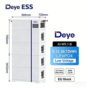 Expédition rapide Haute efficacité EU Stock Deye 5.12kwh 10kwh Ai-w5.1-b-ess 51.2v 100ah Batterie basse tension tout-en-un pour un usage domestique - Product Image 1