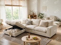 Canapé modulaire moderne imperméable en forme de nuage avec du duvet, canapé sectionnel en forme de L pour salon