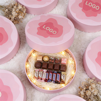 Boîte cadeau ronde polyvalente avec rembourrage en papier déchiqueté pour cosmétiques, chocolats ou cadeaux personnalisés