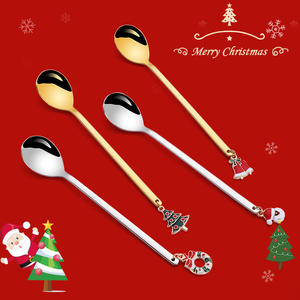 6-delige Anti-Aanbaklaag Keukengerei Set Goud Op Maat Gemaakte Kerstthee Lepels Gevuld Essentiële Kookgerei Collectie - Product Image 2