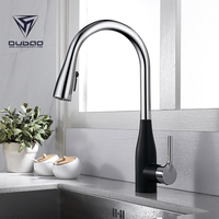 Keran Mixer Dapur Hitam Krom dan Matte Kualitas Tinggi dengan Penyemprot
