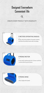 Промышленный осушитель, сушилка для пола, вентилятор, сушилка для ковров, очиститель воздуха с ручным захватом и колесом H6803 - Product Image 5
