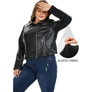 Chaquetas de cuero genuino de diseñador de lujo para mujer, estilo motero, corte ajustado y corto. - Product Image 5