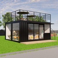 Caffetteria Ristorante Bar Chiosco Prefabbricato in Acciaio a Due Piani, Container Pop-up