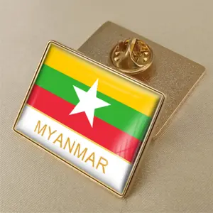 Высококачественный флаг Myanmar, Хрустальный гелевый значок, брошь, флаг, значки всех стран мира
