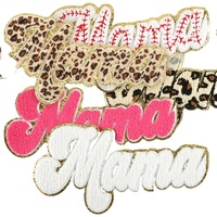 Patch brodé pailleté pour la Fête des Mères, lettres thermocollantes « Mama » en chenille pour vêtements