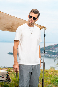 Zh Yiff593 ग्रीष्मकालीन नए पुरुषों की टी-शर्ट शॉर्ट स्लिम सुंदर और उदार - Product Image 3