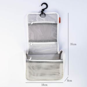 Bolsa de cosméticos de maquillaje de almacenamiento de viaje de gran capacidad profesional logotipo personalizado nailon y cuero con cremallera para todas las personas - Product Image 3